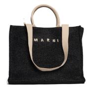 Stijlvolle Zwart/Natuurlijke Schoudertas Marni , Black , Dames