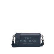 Mini Leren Logo Crossbody Tas Marc Jacobs , Blue , Dames