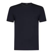 Blauw Crewneck T-shirt voor mannen Ermenegildo Zegna , Blue , Heren