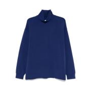 Blauwe Logo Print Sweater Emporio Armani , Blue , Heren