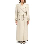 Beige Wollen Trenchcoat Giuseppe Di Morabito , Beige , Dames