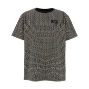 Grijs Logo T-shirt met Labyrintmotief Balmain , Gray , Heren