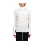 Zijden Shawl Kraag Blouse N21 , White , Dames