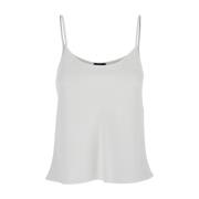 Witte Satijnen Spaghettiband Top Plain Units , White , Dames