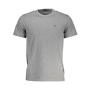 Grijze Crew Neck Tee Regular Fit Napapijri , Gray , Heren