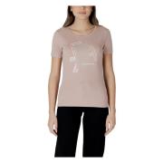 Roze Ronde Hals T-Shirt voor Vrouwen Emporio Armani EA7 , Pink , Dames