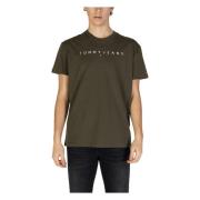 Groene korte mouwen T-shirt Tommy Jeans , Green , Heren