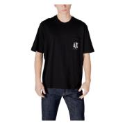 Zwarte katoenen T-shirt met zak Armani Exchange , Black , Heren