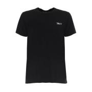 Effen Katoen Logo T-shirt MCS , Black , Heren