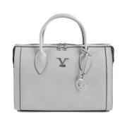 Elegante Grijze Leren Handtas 19v69 Italia , Gray , Dames