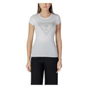 Wit Ronde Hals T-shirt Guess , White , Dames