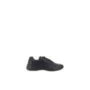 Gestructureerd Leren Lage Sneakers Prada , Black , Heren