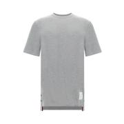 Gestreept Crew Neck Katoenen T-Shirt Thom Browne , Gray , Heren