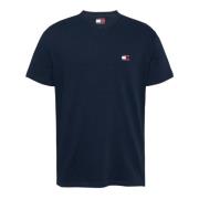 Blauw Katoenen T-shirt voor Mannen Tommy Jeans , Blue , Heren