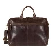 Donkerbruine leren laptoptas Howard London , Brown , Heren