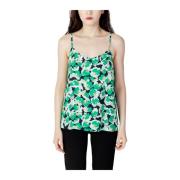 Groene Bloemen V-hals Cami Top Jacqueline de Yong , Green , Dames