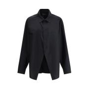 Monogram Swing Shirt met Welt Zak Balenciaga , Black , Dames