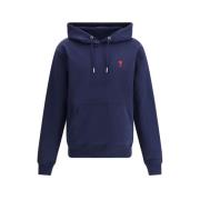 Geborduurde Logo Hoodie met Trekkoord Ami Paris , Blue , Heren