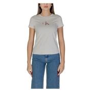 Relaxed Fit T-shirt Ronde hals Katoen Calvin Klein Jeans , Beige , Dam...