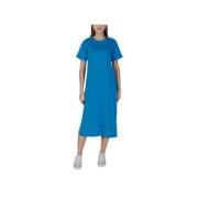 Blauwe Katoenen Midi Jurk b.young , Blue , Dames