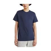 Blauw Katoen Klassieke Ronde Hals T-Shirt Tommy Jeans , Blue , Heren