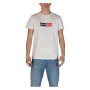 Beige Bedrukt Katoenen T-shirt voor Mannen Tommy Jeans , Beige , Heren