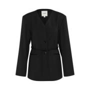 Elegant Malika Blazer Soaked in Luxury , Black , Dames