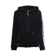 Katoenen Zip-Up Hoodie met Logo Moschino , Black , Dames