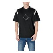 Zwarte Katoenen T-shirt voor Mannen Armani Exchange , Black , Heren