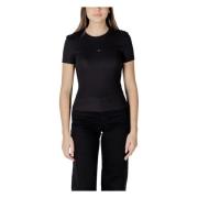 Zwart Ronde Hals T-Shirt Calvin Klein Jeans , Black , Dames