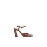 Sculpturale pumps met enkelband Amina Muaddi , Brown , Dames