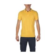 Gele Katoenen Polo Shirt Korte Mouw Superdry , Yellow , Heren