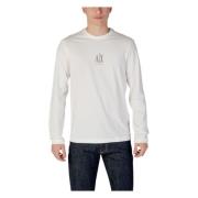 Witte Longsleeve T-shirt met Print Armani Exchange , White , Heren