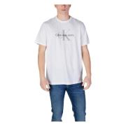 Wit Bedrukt Katoenen T-Shirt Ronde Hals Calvin Klein Jeans , White , H...