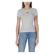 Sweetheart Neckline Tee Classic Fit Tommy Jeans , White , Dames