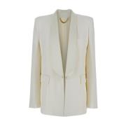 Witte Shawl Kraag Jas Vrouw Stof Victoria Beckham , White , Dames