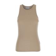 Beige Top met Logo op de Achterkant Modal Mix Adriano Goldschmied , Be...