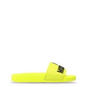 Zomerse Instap Sliders met 2cm Platform Love Moschino , Yellow , Dames