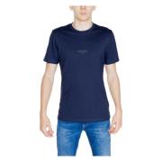 Klassieke Logo Crew Neck Tee Guess , Blue , Heren