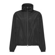 Zwarte Taffeta Jas met Rits Herno , Black , Dames