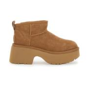 Beige Suède Mini Laarzen Vrouw UGG , Beige , Dames