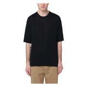 Korte Mouw Ronde Hals T-shirt Roberto Collina , Black , Heren