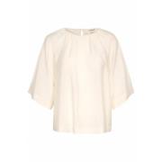 Gedrapeerd Whisper White Blouse Soaked in Luxury , White , Dames