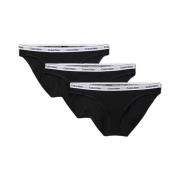 Zwarte Katoenen Bikini Ondergoed 3Pack Calvin Klein , Black , Dames