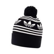 Gestreepte Beanie Hoed ZwartWit Adidas , Black , Dames