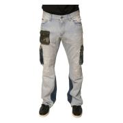 Cargo Denim Jeans met ritssluiting Dolce & Gabbana , Blue , Heren