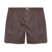 Shorts met logo-applicatie Dolce & Gabbana , Brown , Heren