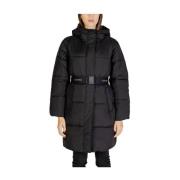 Zwarte Hooded Puffer Jas Vrouwen Calvin Klein Jeans , Black , Dames