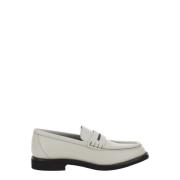 Witte Loafers Slip-on Ronde Neus Brunello Cucinelli , White , Dames