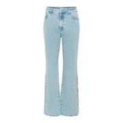 Straight Jeans Lichtblauw Gewassen Gestuz , Blue , Dames